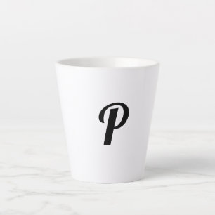 simple minimal add your text monogram photo    cof latte mug
