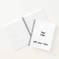 simple minimal add your text monogram photo notebo