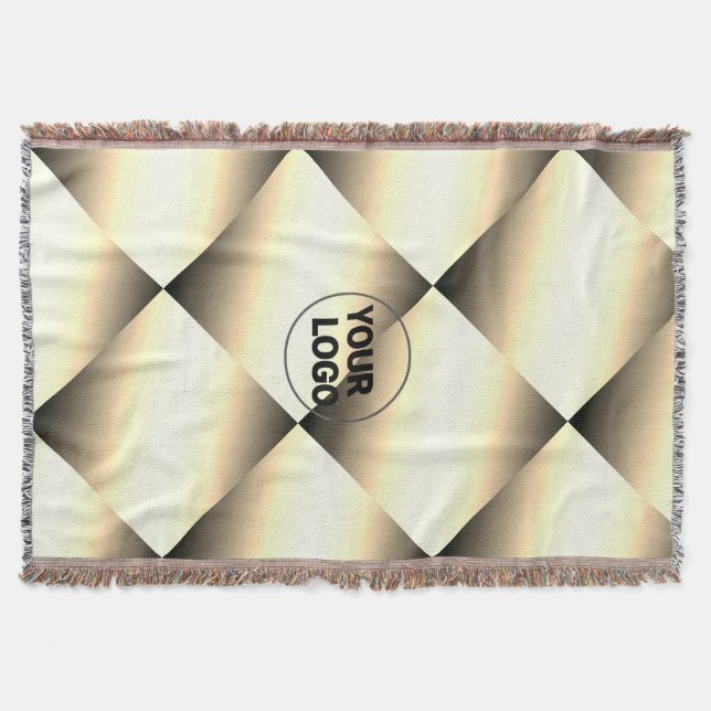 simple minimal add your text monogram photo   thro throw blanket (Front)