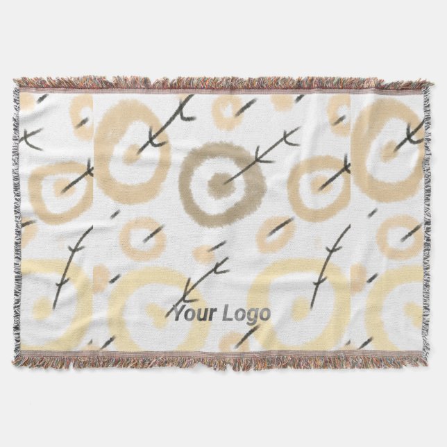 simple minimal add your text monogram photo   thro throw blanket (Front)