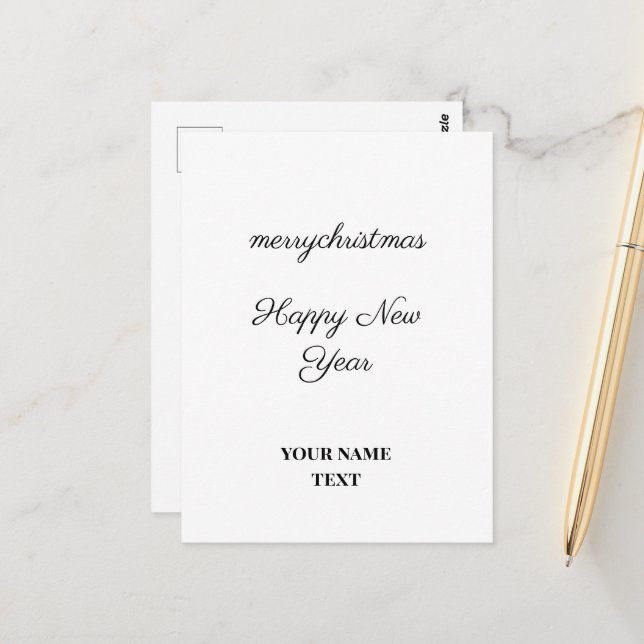 simple minimal add your text new year card (Front/Back In Situ)