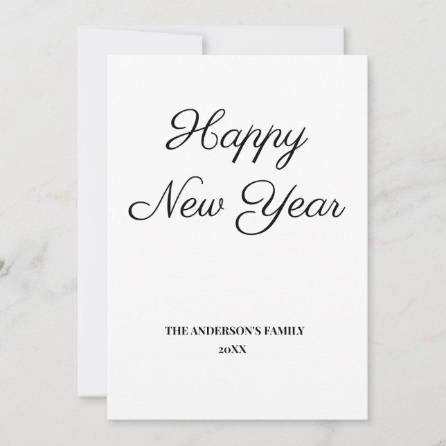 simple minimal add your text new year card (Front)