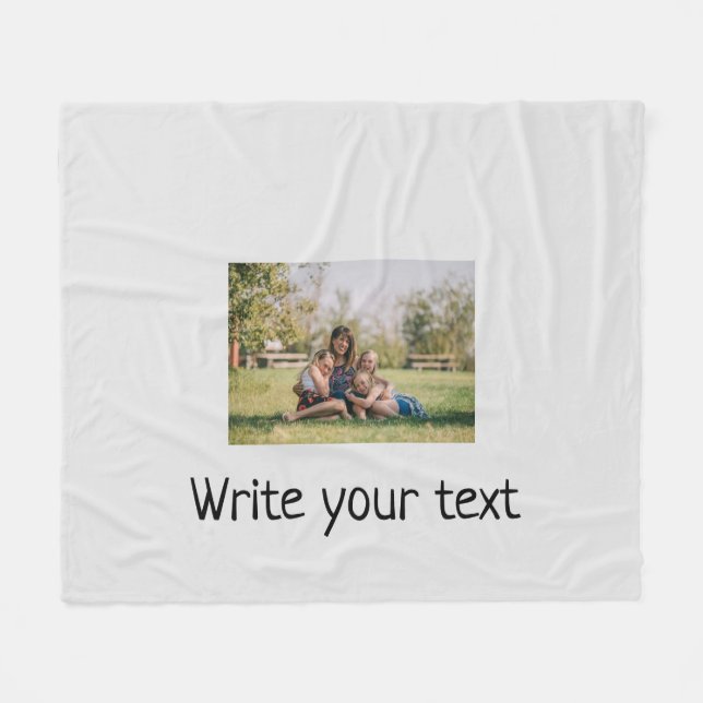 simple minimal add your text photo christmas   fleece blanket (Front (Horizontal))