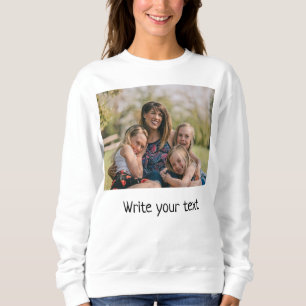 simple minimal add your text photo christmas hood sweatshirt