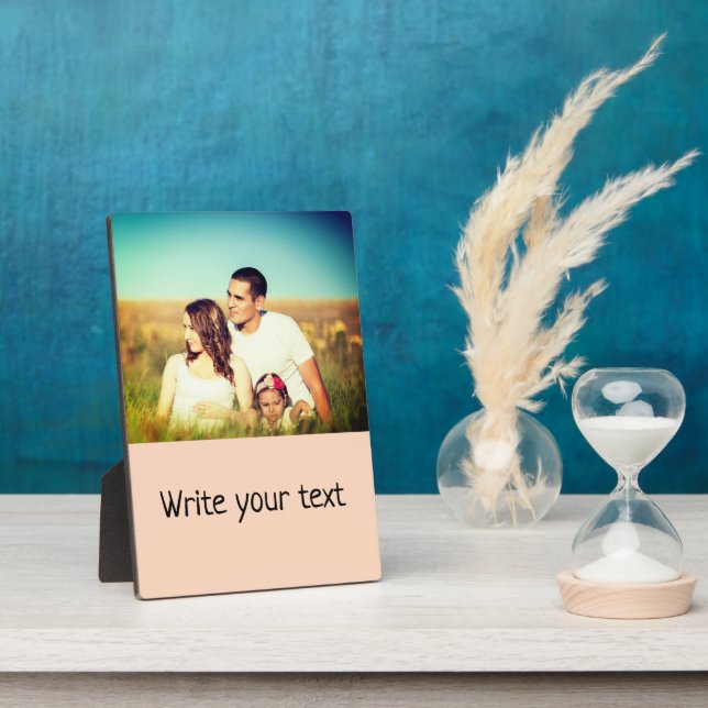 simple minimal add your text photo christmas     plaque (Side)