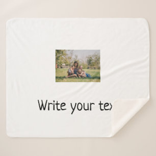 simple minimal add your text photo christmas sherpa blanket