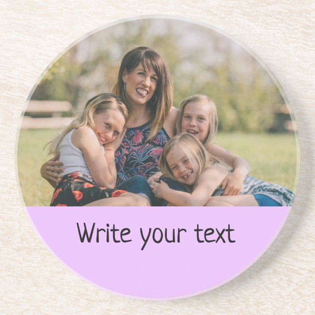 simple minimal add your text photo christmas    st coaster (Front)