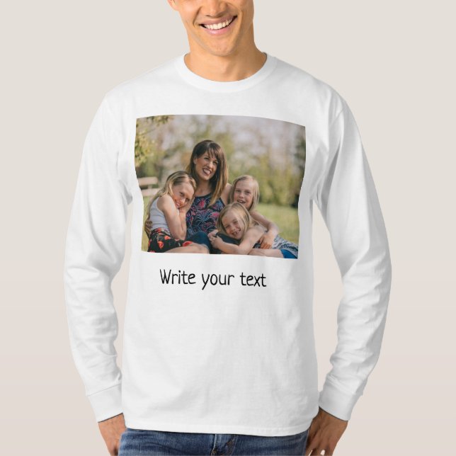 simple minimal add your text photo christmas   T-S T-Shirt (Front)