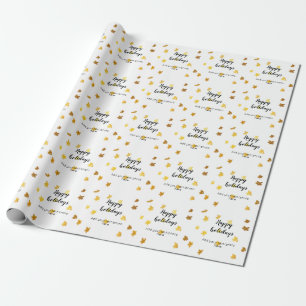 simple minimal add your text photo happy holidays wrapping paper