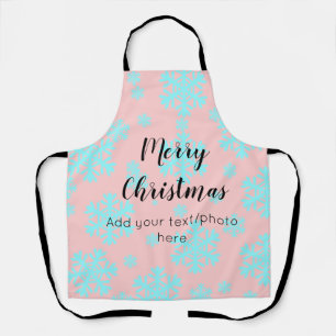 simple minimal add your text photo merry christmas apron