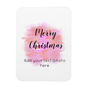 simple minimal add your text photo merry christmas magnet