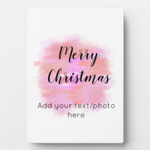 simple minimal add your text photo merry christmas plaque
