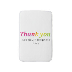 simple minimal add your text photo thank you water bath mat