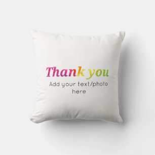simple minimal add your text photo thank you water cushion