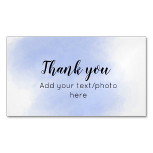simple minimal add your text photo thank you water magnetic business card