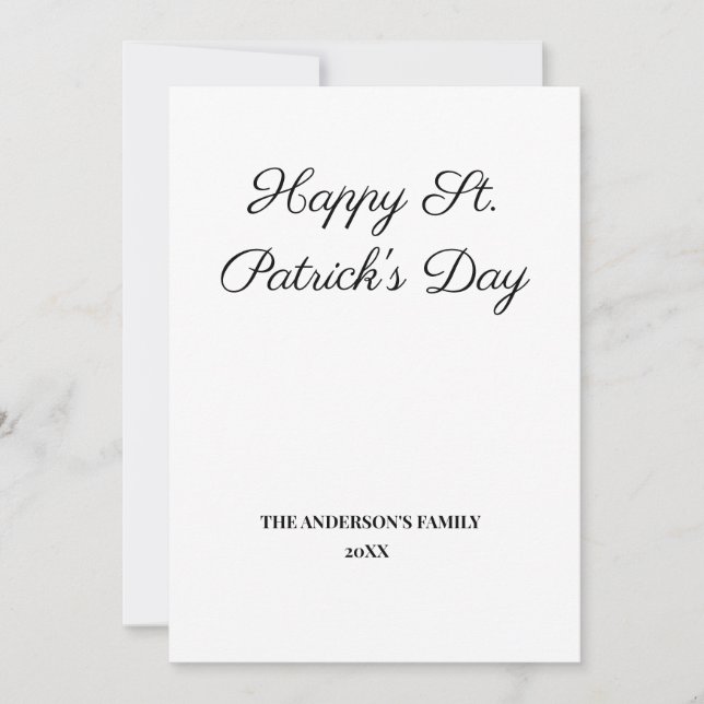 simple minimal add your text st. patricks day card (Front)