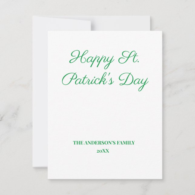 simple minimal add your text st. patricks day card (Front)