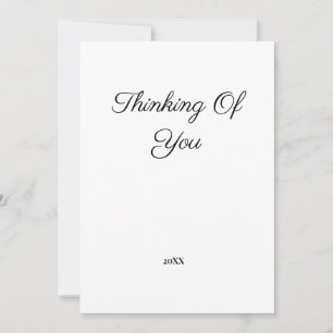 simple minimal add your text thinking of you card