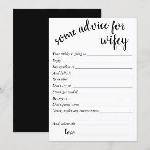 Simple Minimal Advice Modern Wifey Keepsake Card