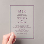 Simple Minimal and Chic | Wedding Acrylic Invitations<br><div class="desc">These elegant,  modern wedding or bridal shower  feature a simple black and white text design that exudes minimalist style. Add your initials or monogram to make them completely your own.</div>