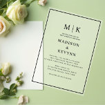 Simple Minimal and Chic | Wedding Acrylic Invitations<br><div class="desc">These elegant,  modern wedding or bridal shower  feature a simple black and white text design that exudes minimalist style. Add your initials or monogram to make them completely your own.</div>