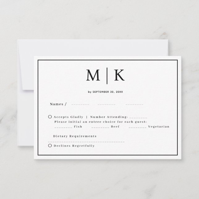 Simple Minimal and Chic | Wedding RSVP Card (Front)