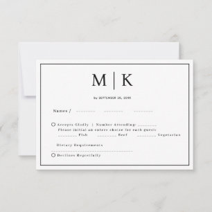 Simple Minimal and Chic   Wedding RSVP Card