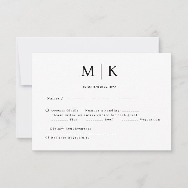 Simple Minimal and Chic | Wedding RSVP Card (Front)
