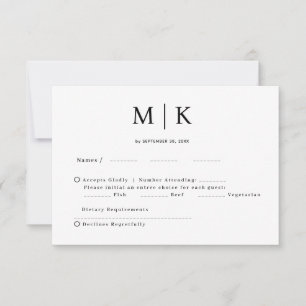 Simple Minimal and Chic   Wedding RSVP Card