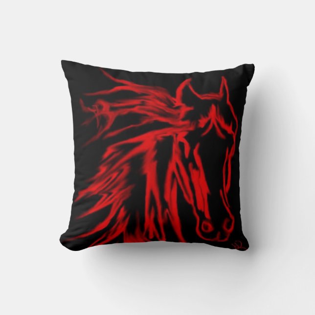 Simple minimal animal rustic horse  cushion (Front)