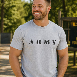 Simple Minimal Army Distressed T-Shirt