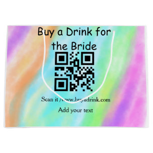 Simple minimal bachelorette buy a bride drink barc large gift bag