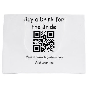 Simple minimal bachelorette buy a bride drink barc large gift bag