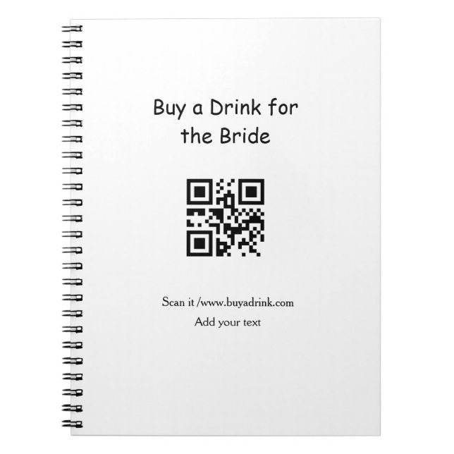 Simple minimal bachelorette buy a bride drink barc notebook (Front)