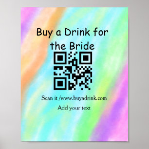 Simple minimal bachelorette buy a bride drink barc poster