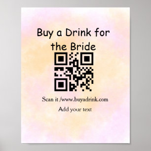 Simple minimal bachelorette buy a bride drink wate poster
