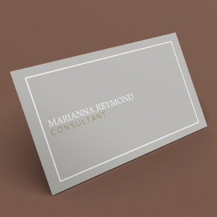 simple minimal basic grey consultant elegant business card