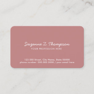 simple & minimal basic old-rose professional business card