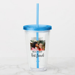 simple minimal best friends name add photo text le acrylic tumbler