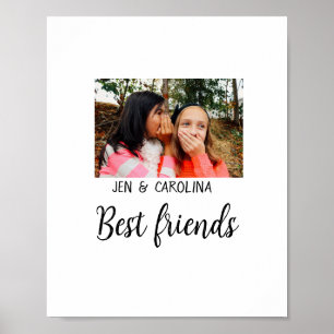 simple minimal best friends name add photo text le poster
