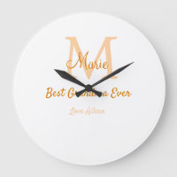 simple minimal best Grandma ever orange monogram