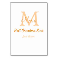 simple minimal best Grandma ever orange monogram