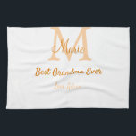 simple minimal best Grandma ever orange monogram Tea Towel<br><div class="desc">beautiful design</div>