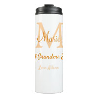 simple minimal best Grandma ever orange monogram