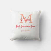 simple minimal best Grandma ever red monogram text