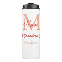 simple minimal best Grandma ever red monogram text