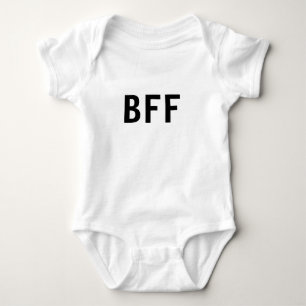 Simple minimal BFF best friends family custom name Baby Bodysuit