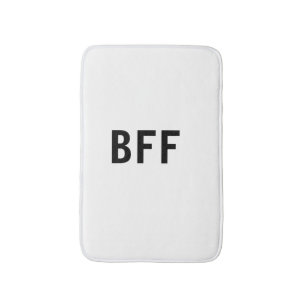 Simple minimal BFF best friends family custom name Bath Mat