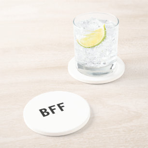 Simple minimal BFF best friends family custom name Coaster