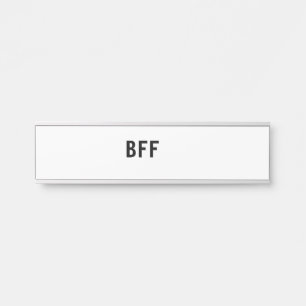 Simple minimal BFF best friends family custom name Door Sign
